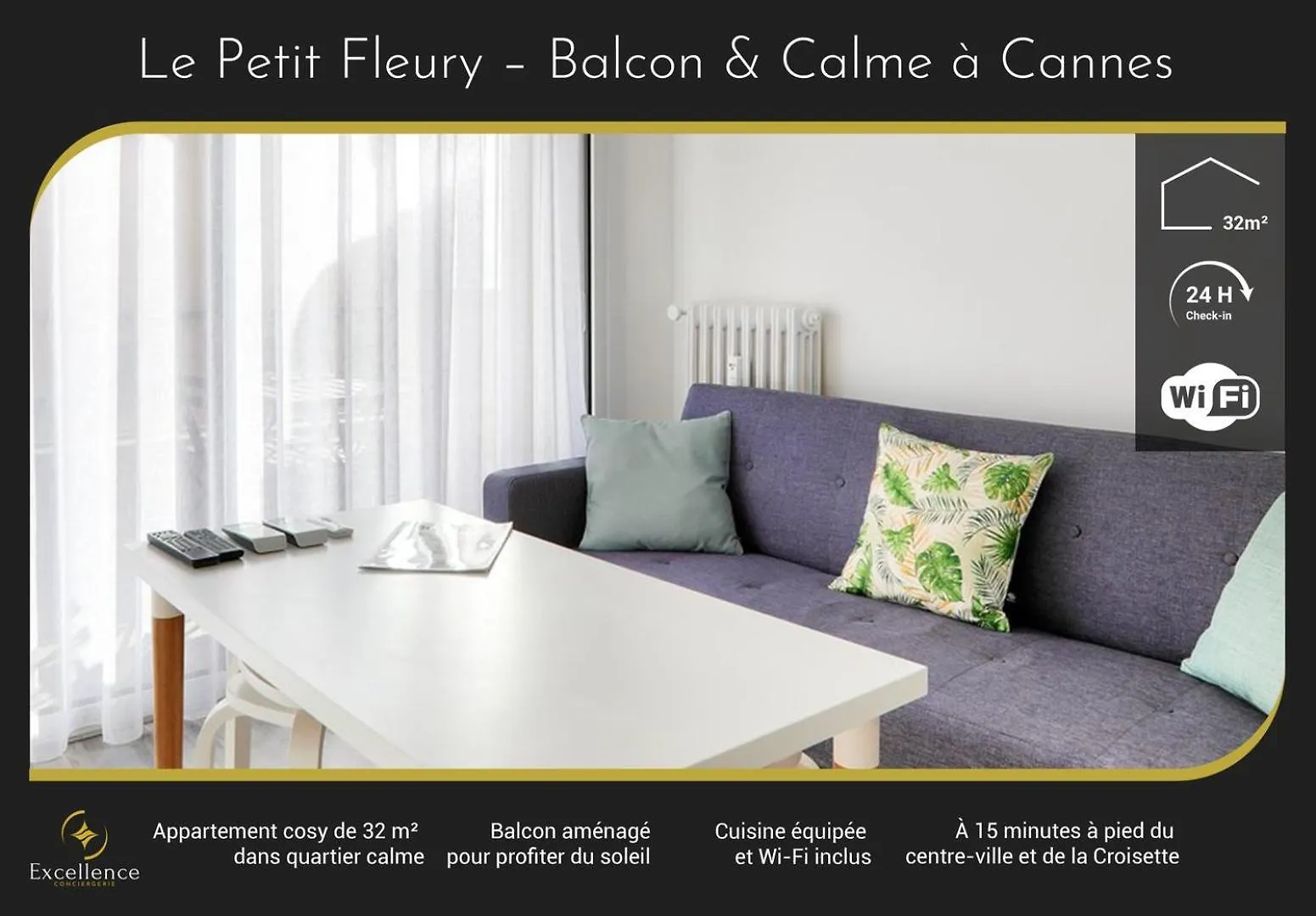 Le Petit Fleury - Balcony, Calm In Cannes